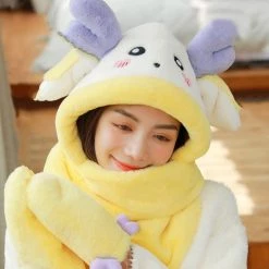 Juwas Antler Hooded Warm Soft Scarf CLOTHING