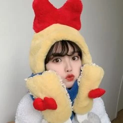 Juwas Bow Knot Hooded Warm Soft Scarf