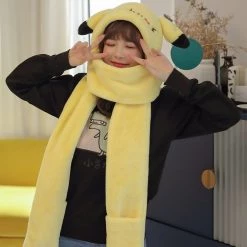 Juwas CLOTHING Cute Cartoon Ears Hooded Warm Soft Scarf