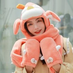 Juwas CLOTHING Cute Penguin Hooded Warm Soft Scarf