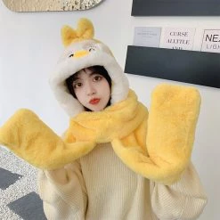 Juwas Lovely Duck Hooded Warm Soft Scarf CLOTHING