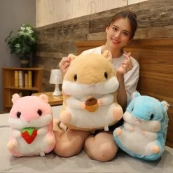 Juwas Hamster Plush Holding Snack Stuffed Toy Plushies