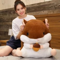 Juwas Hamster Plush Holding Snack Stuffed Toy Plushies