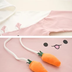 Juwas.com Online Store NEW ARRIVAL Kawaii Rabbit Carrot Cotton Fleece Hoodie