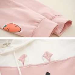 Juwas.com Online Store NEW ARRIVAL Kawaii Rabbit Carrot Cotton Fleece Hoodie