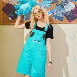 Juwas CLOTHING Vintage Eye Embroidery Overall