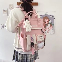 Juwas HOME&LIFESTYLE Retro Candy Color School Backpack